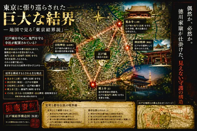 東京で「結界」と呼ばれる場所を線で結ぶと、何が見えるのか。