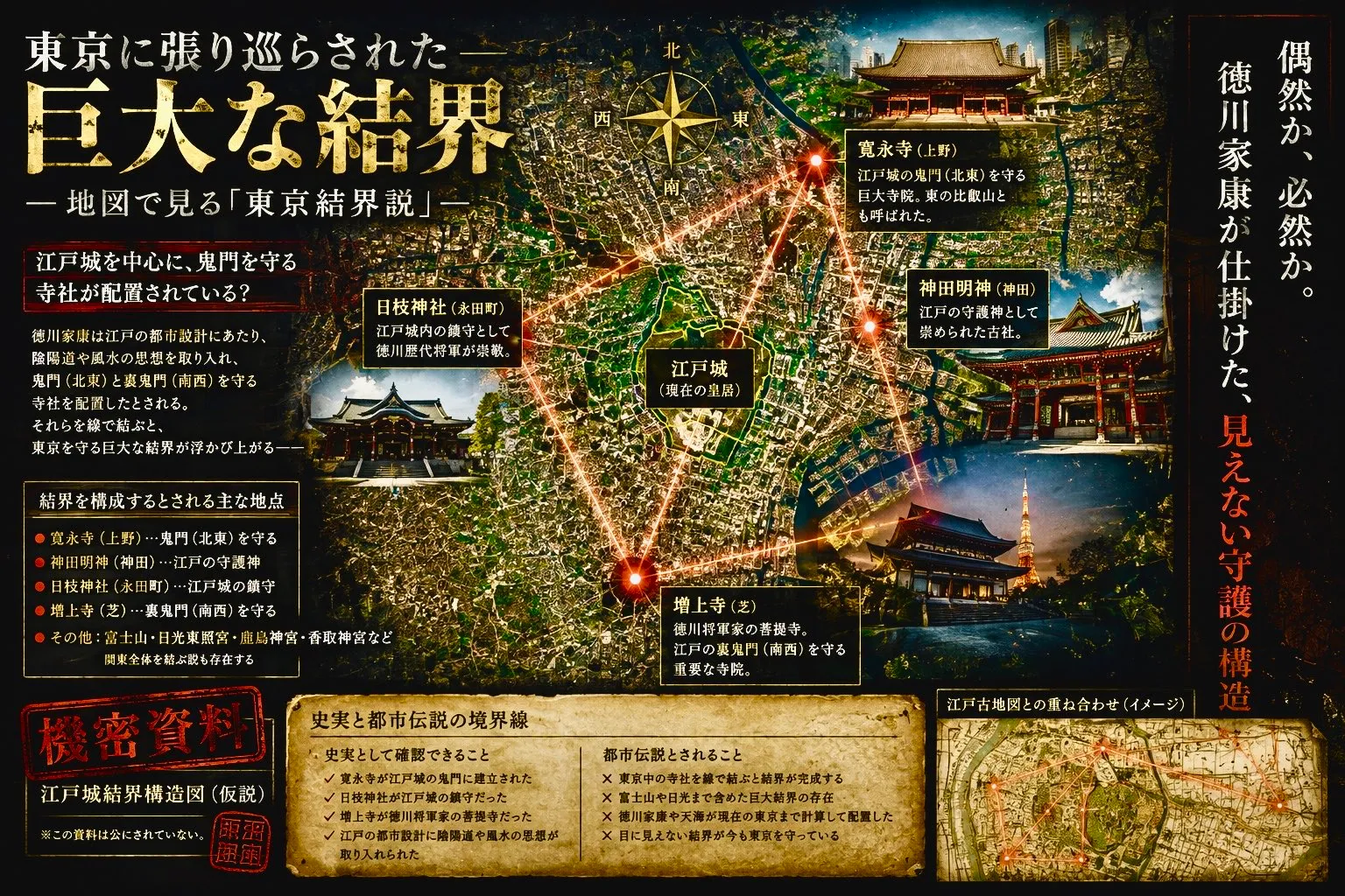 東京で「結界」と呼ばれる場所を線で結ぶと、何が見えるのか。