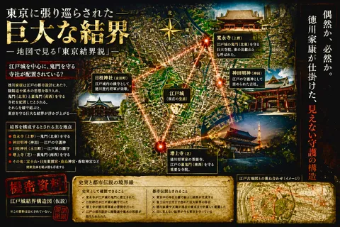 東京で「結界」と呼ばれる場所を線で結ぶと、何が見えるのか。