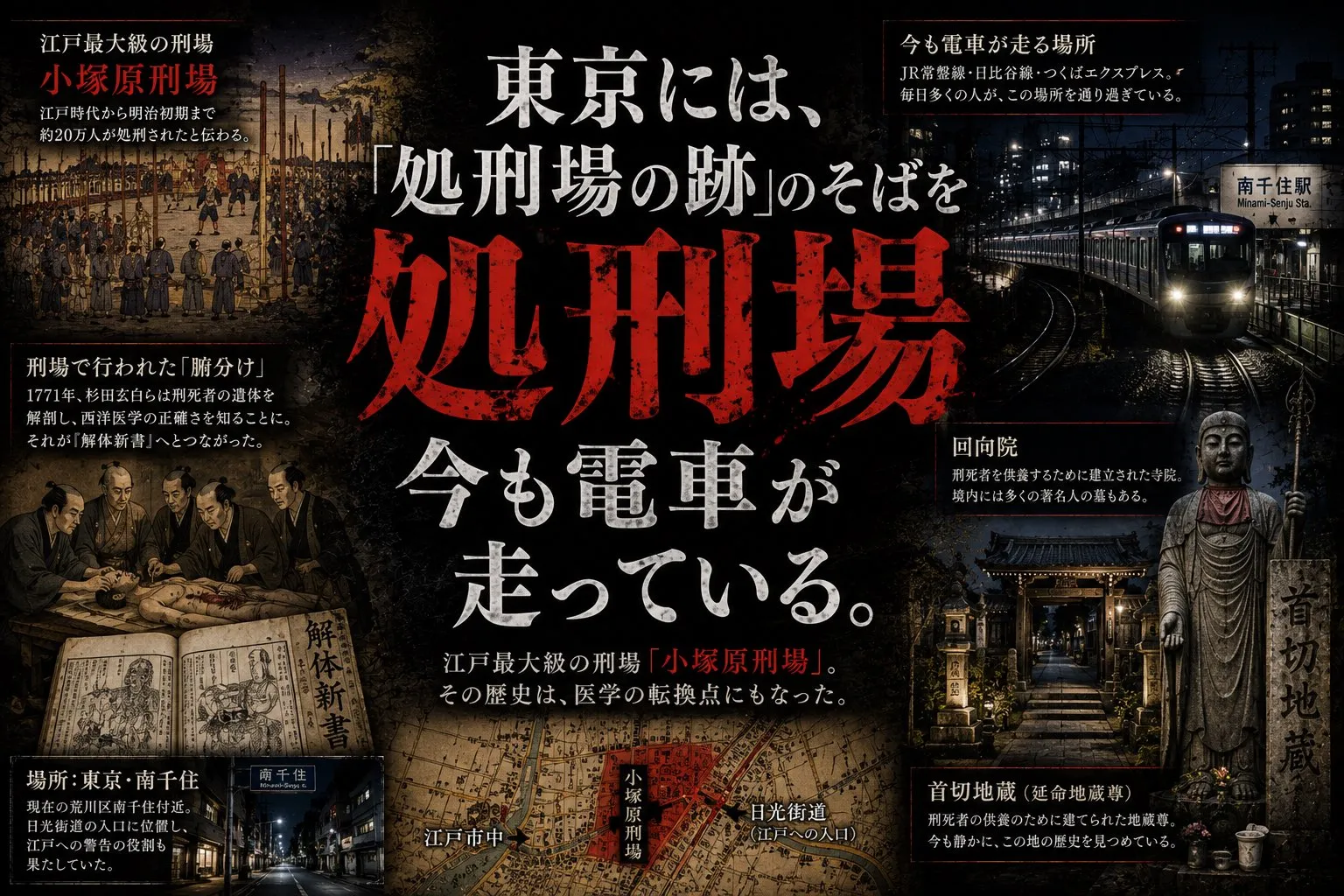 東京には、今も「処刑場の跡」のそばを電車が走っている。