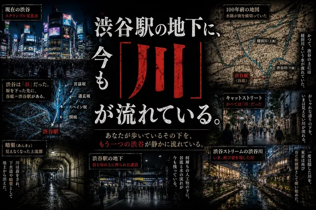 渋谷駅の地下に、今も「川」が流れている。